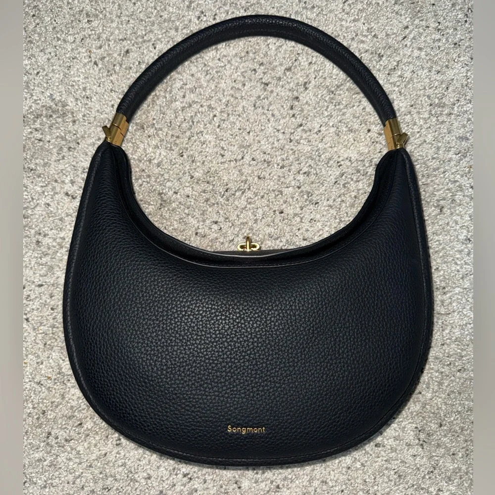 Songmont Black Leather Hobo Bag - Picture 4 of 7